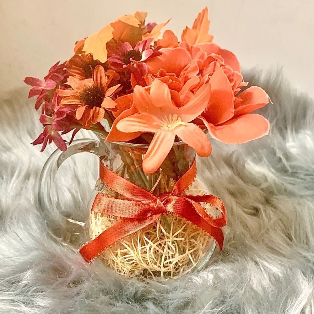 Small Autumn Floral Tabletop Vase